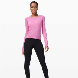 Lululemon swiftly race length highlight purple white size 2